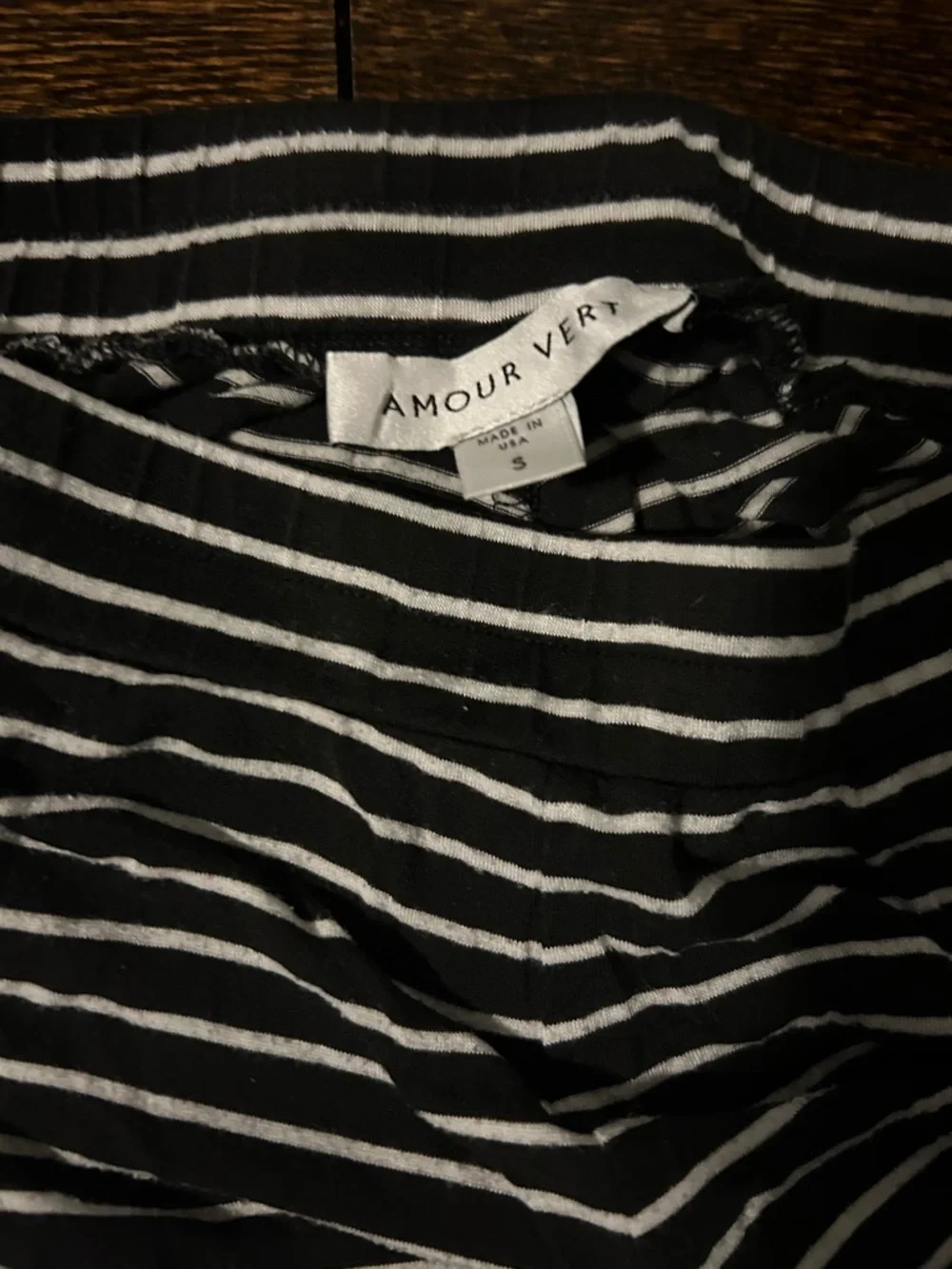 Amour vert pajama set black white stripe size small - Picture 2 of 3